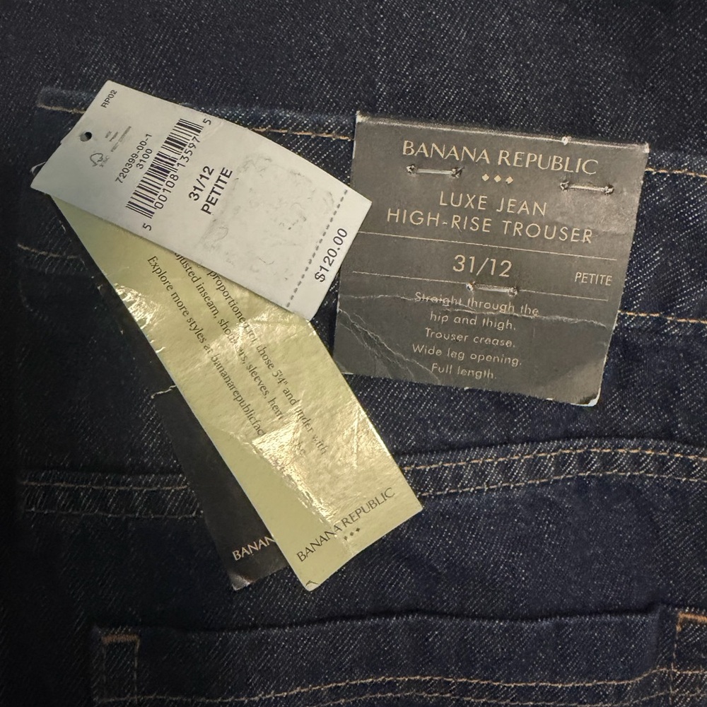 Banana Republic Luxe High-Rise Trousers in Dark Blue - Picture 3 of 3